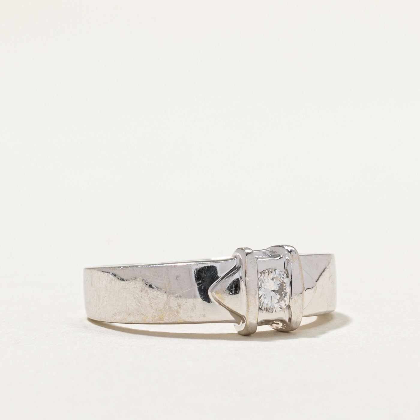 18k White Gold Tension Set Diamond Ring | 0.13ct | SZ 6.25 |