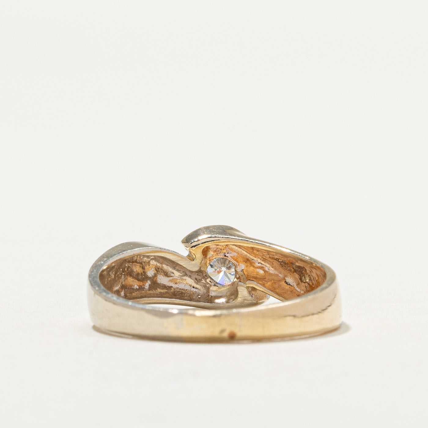 Two Tone Gold Diamond Bypass Ring | 0.30ct | SZ 8.5 |