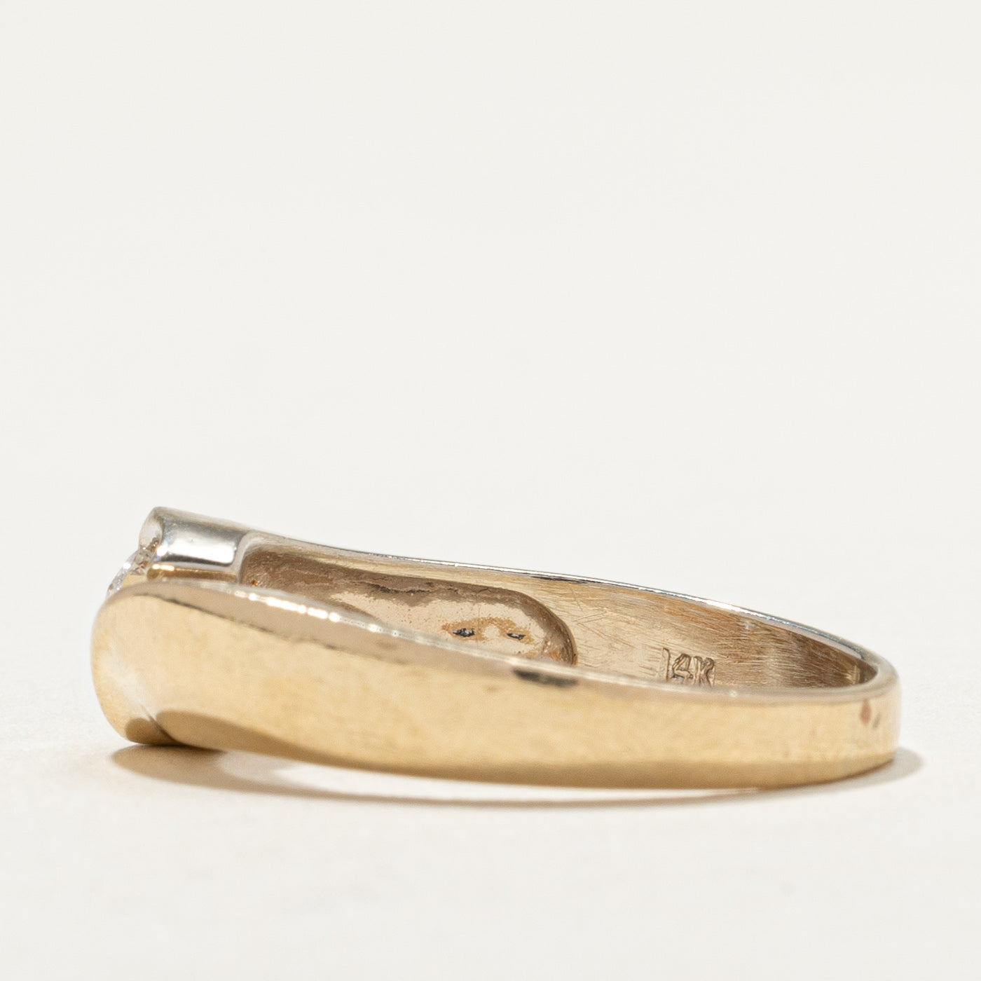 Two Tone Gold Diamond Bypass Ring | 0.30ct | SZ 8.5 |