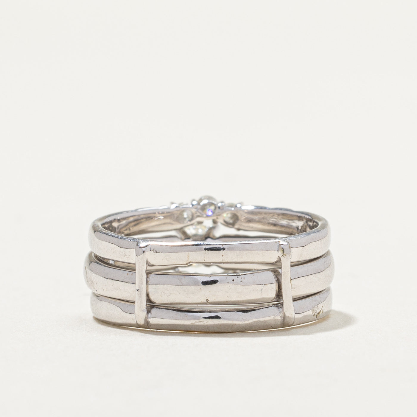 14k White Gold Diamond Wedding Ring Set | 0.17ct, 0.20ctw | SZ 6.5 |