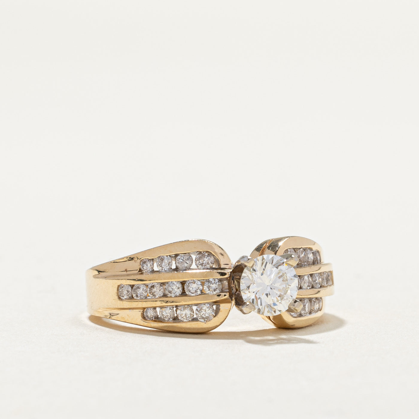 14k High Set Diamond Reverse Tapered Ring | 0.44ct, 0.35ctw | SZ 6.25 |