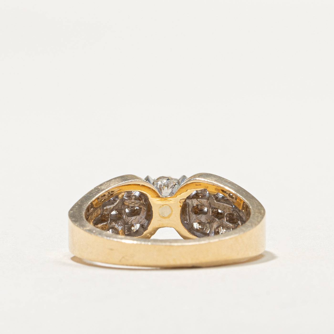 14k High Set Diamond Reverse Tapered Ring | 0.44ct, 0.35ctw | SZ 6.25 |