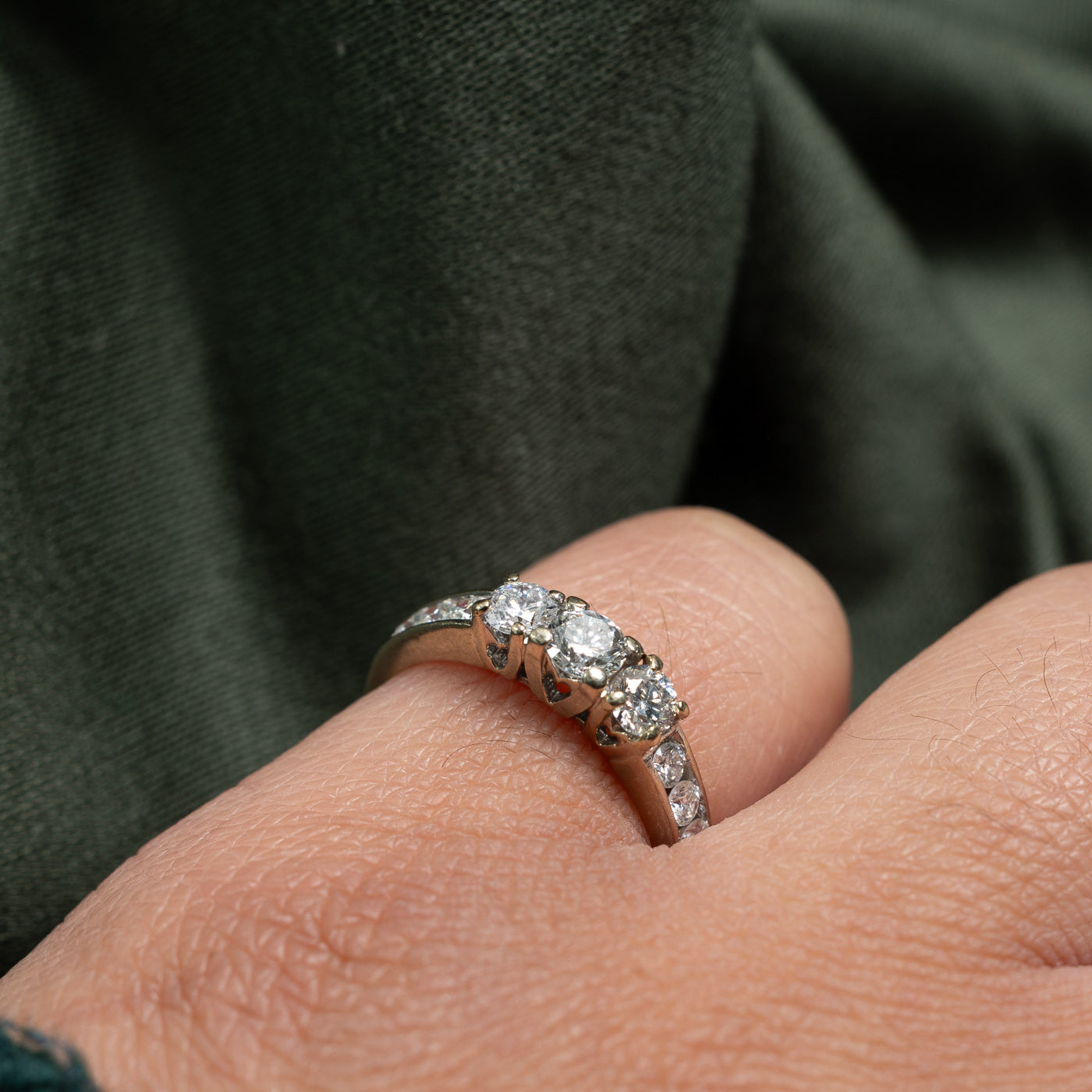 14k White Gold Diamond Ring | 0.52ctw, 0.24ctw | SZ 5.5 |