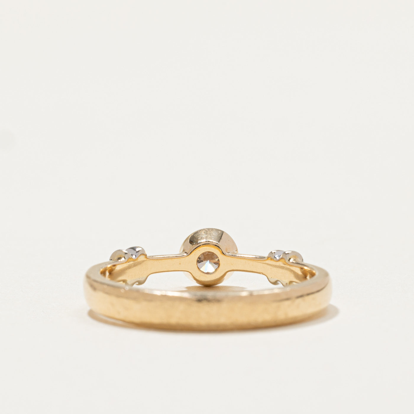 Bezel Set Diamond Grooved Ring | 0.20ct | SZ 8
