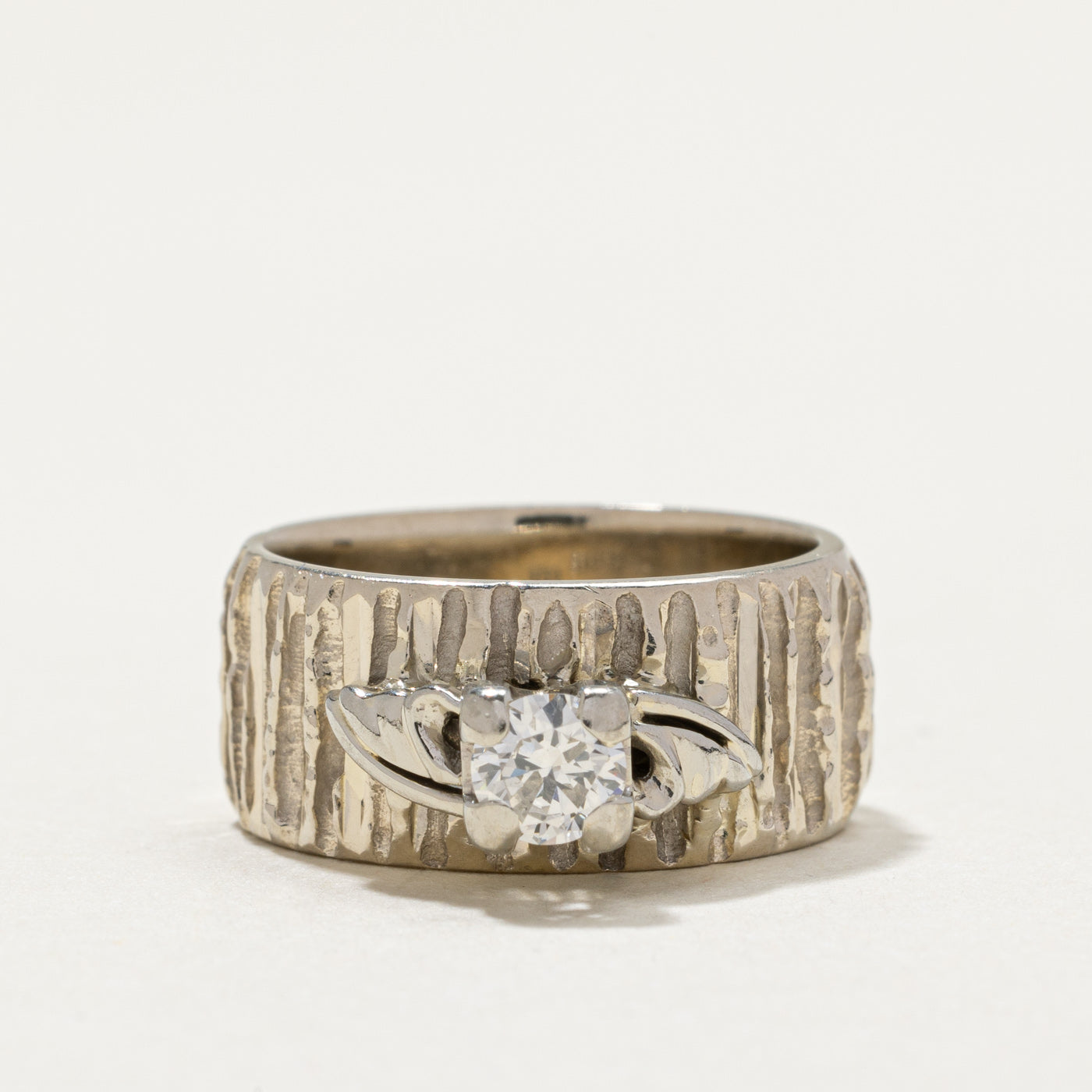 Bague de fiançailles solitaire en diamant texturé | 0,32 ct | Taille 5,75
