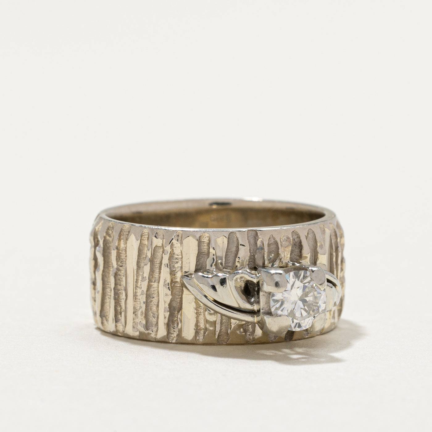 Bague de fiançailles solitaire en diamant texturé | 0,32 ct | Taille 5,75