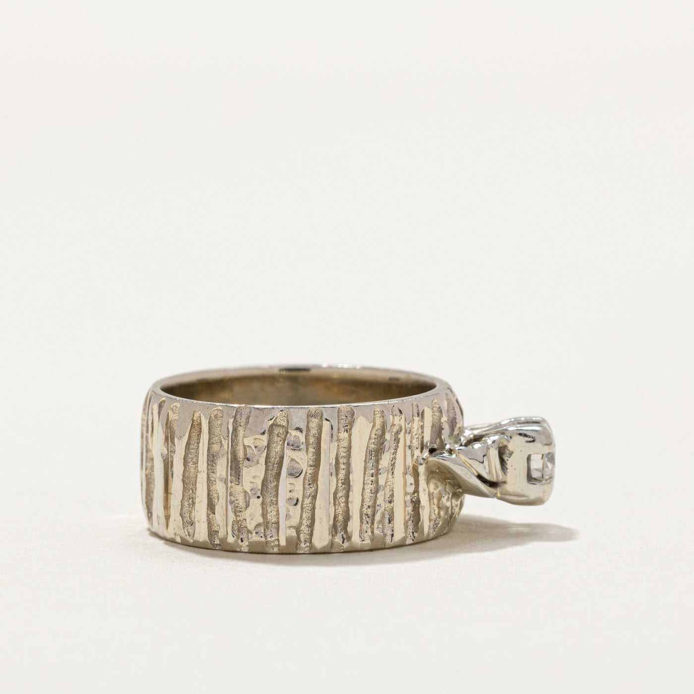 Bague de fiançailles solitaire en diamant texturé | 0,32 ct | Taille 5,75