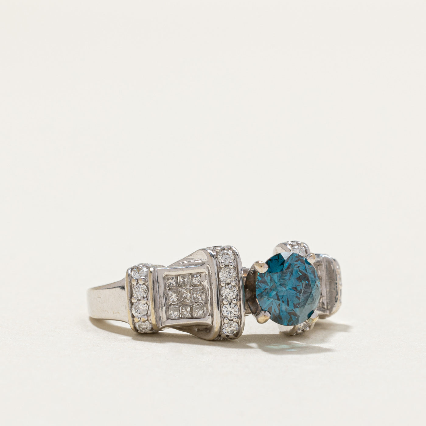 Bague de fiançailles en diamant bleu | 1,38 ct | Taille 4,75