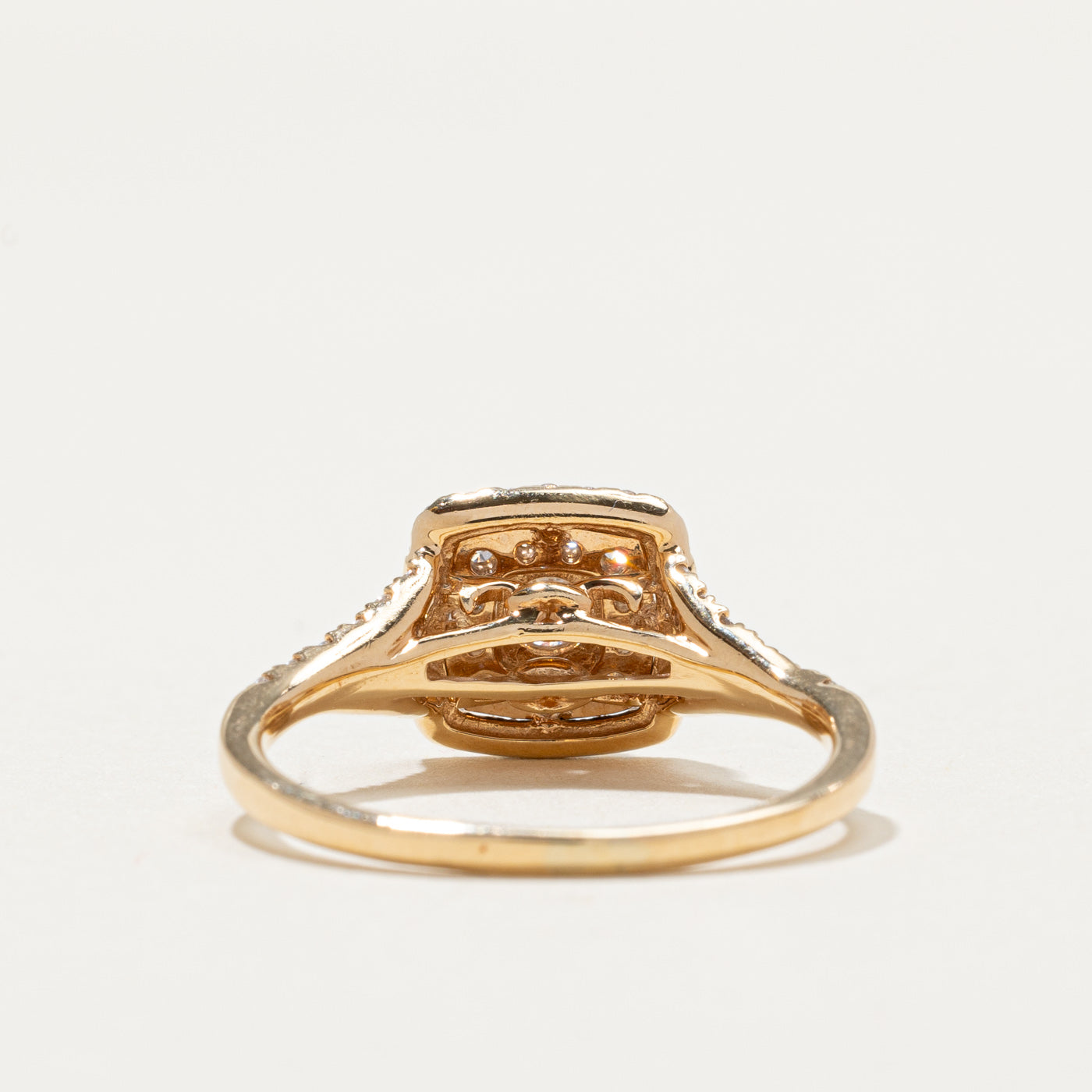 Diamond Double Halo Tapered Engagement Ring | 0.92ctw | SZ 8.5