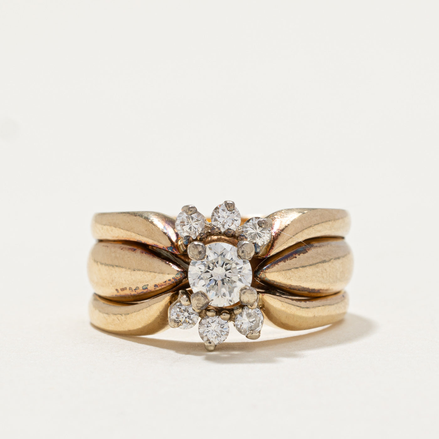 Diamond Soldered Wedding Ring Set | 0.54ctw | SZ 6