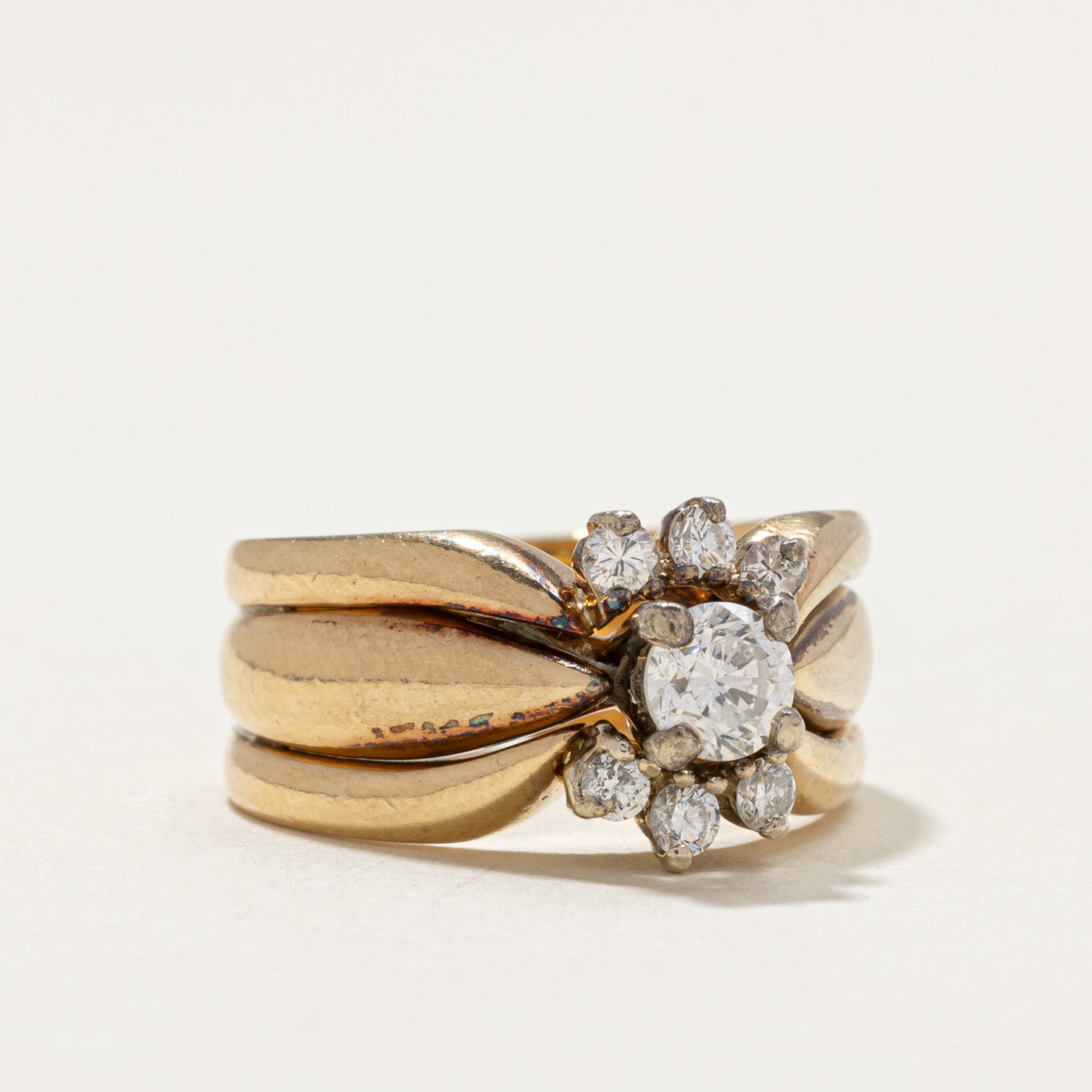 Diamond Soldered Wedding Ring Set | 0.54ctw | SZ 6