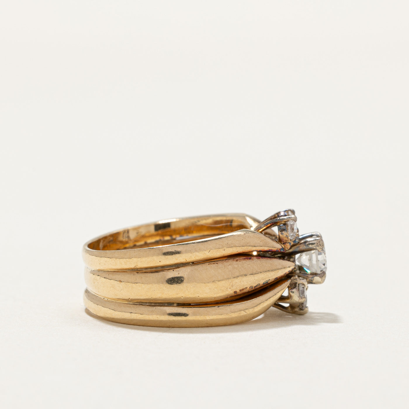 Diamond Soldered Wedding Ring Set | 0.54ctw | SZ 6