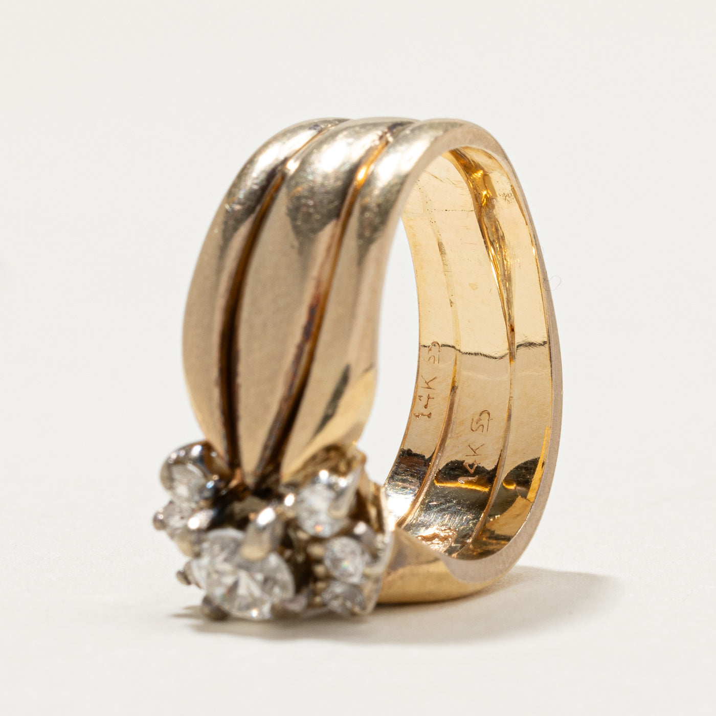 Diamond Soldered Wedding Ring Set | 0.54ctw | SZ 6
