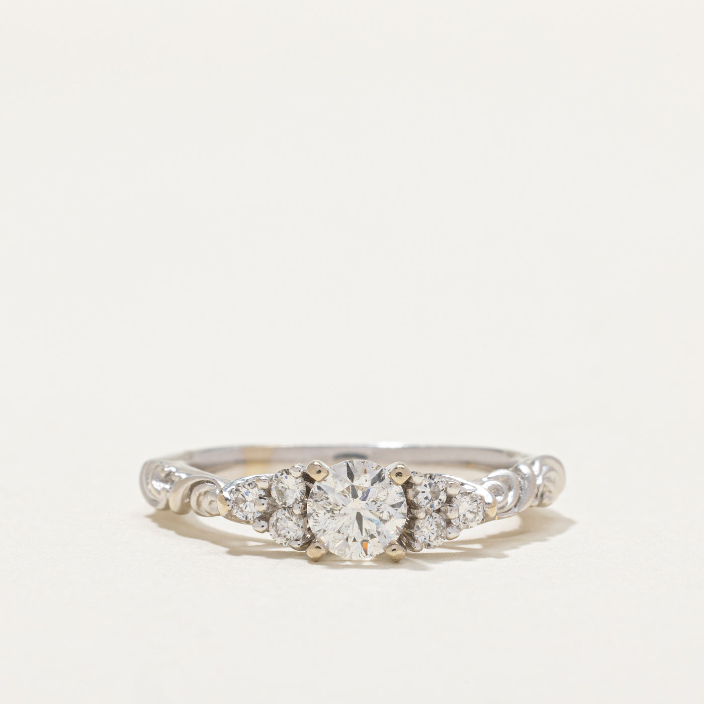 Diamond Textured Engagement Ring | 0.77ctw | SZ 7