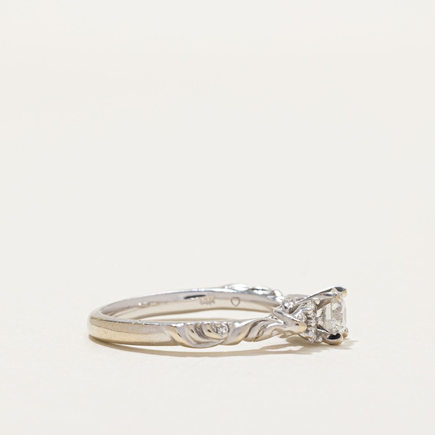 Diamond Textured Engagement Ring | 0.77ctw | SZ 7