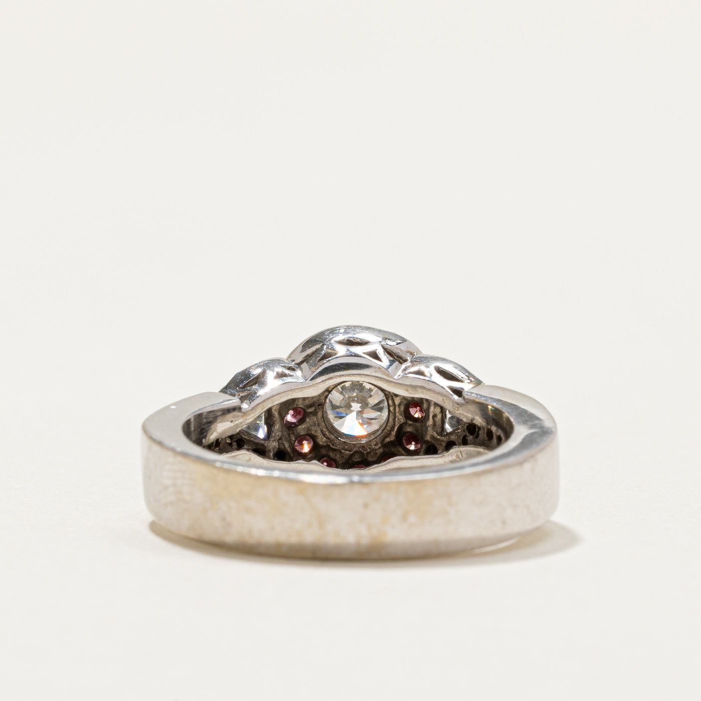 Multi Colour Diamond Halo Engagement Ring | 0.59ctw | SZ 5.5