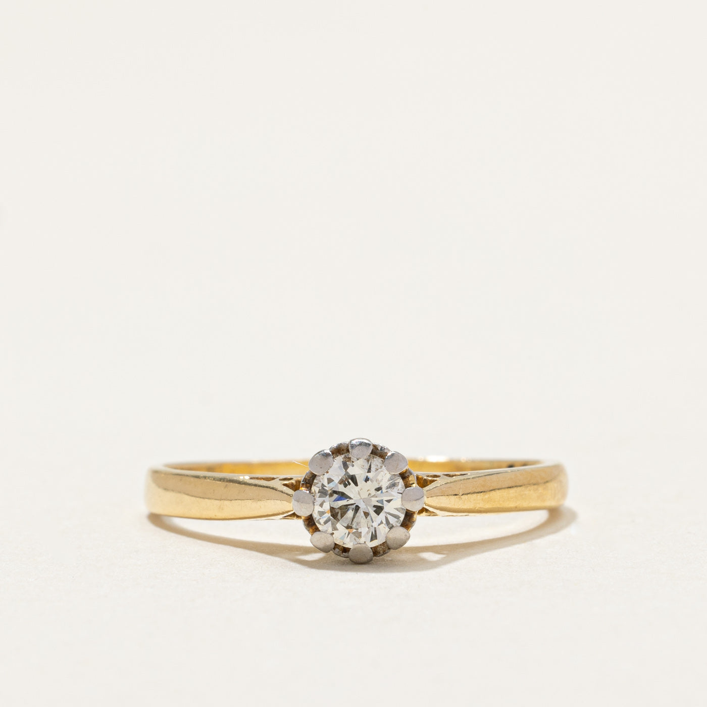Solitaire High Set Diamond Ring | 0.25ct | SZ 4.5