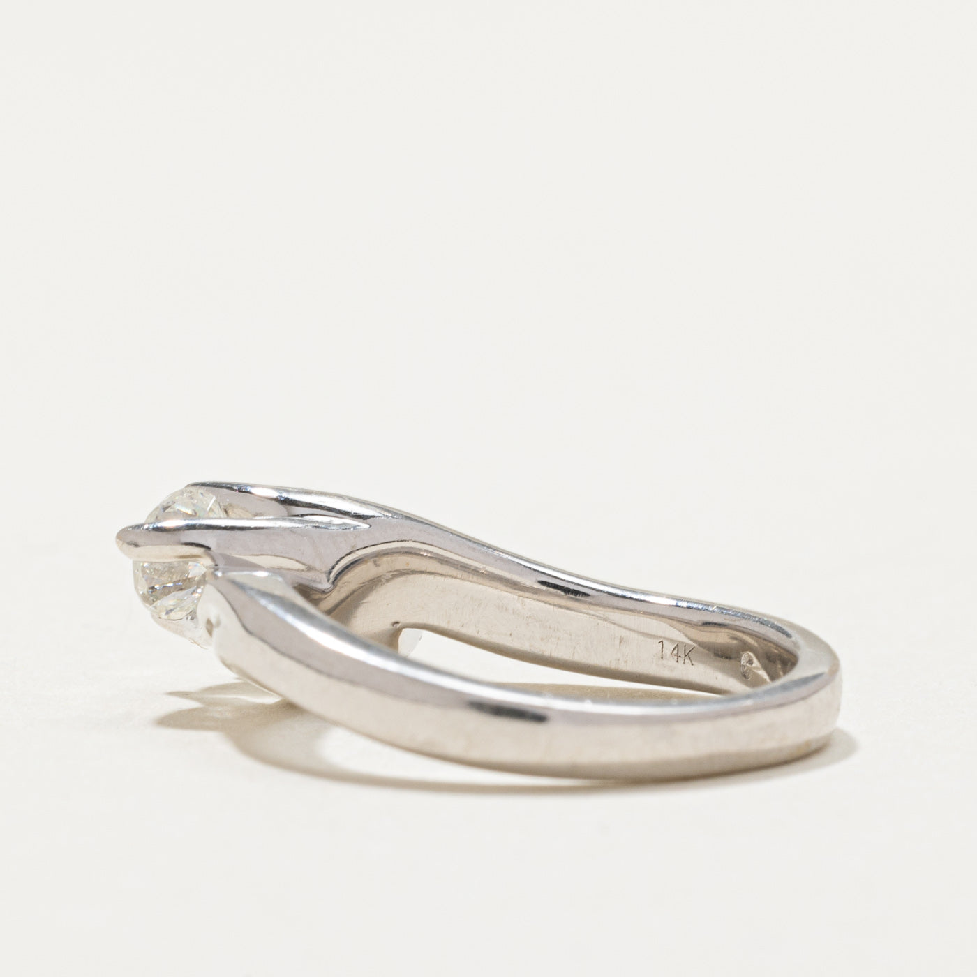 Diagonal Three Stone Diamond Bypass Ring | 1.06ctw | SZ 6