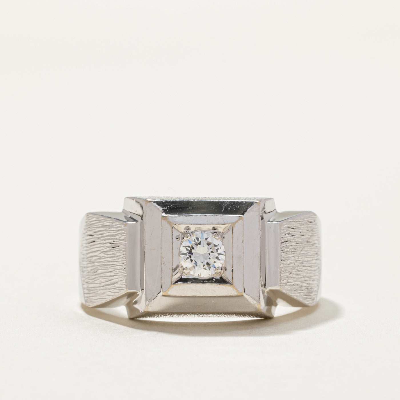 Solitaire Diamond Geometric Statement Ring | 0.28ct | SZ 10.75