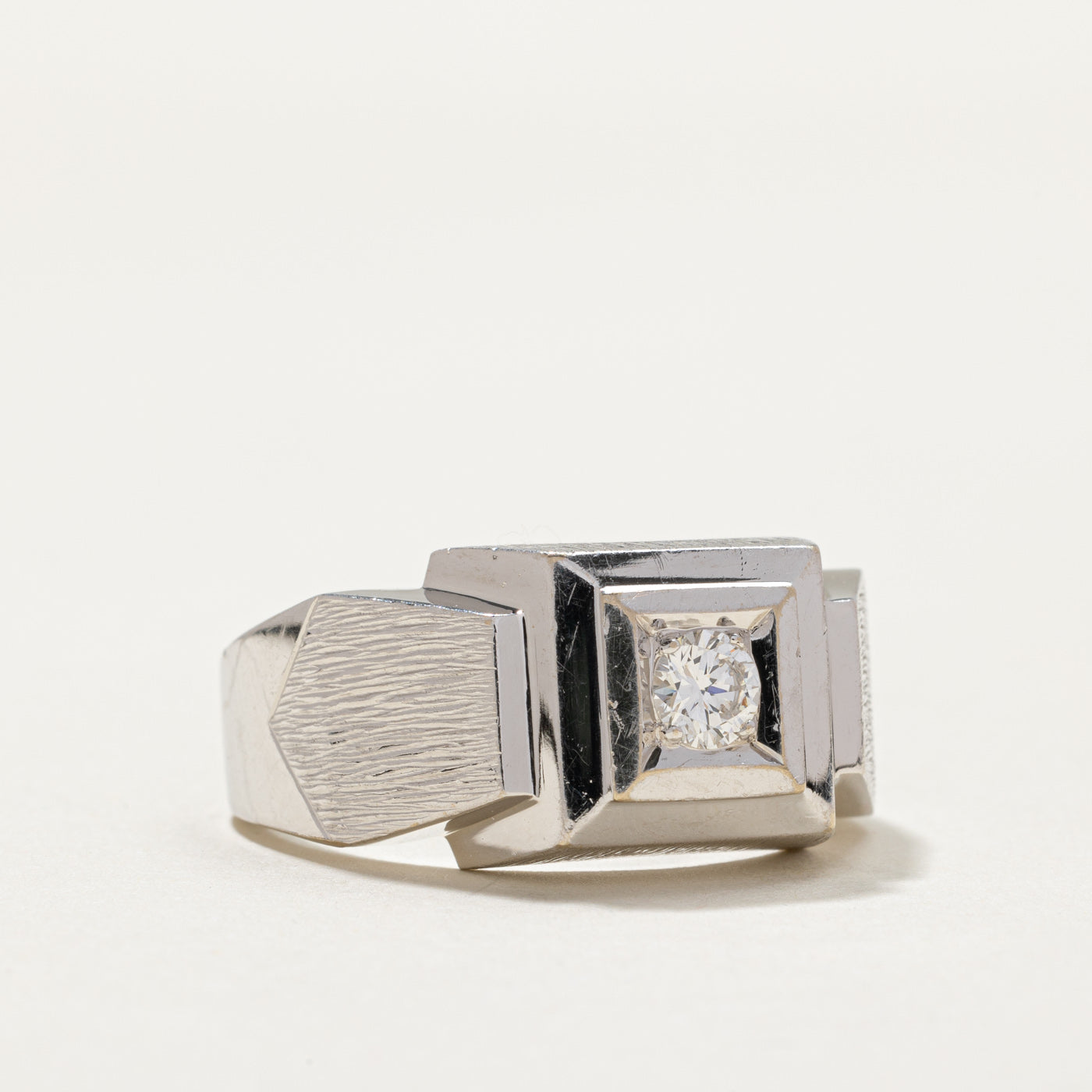 Solitaire Diamond Geometric Statement Ring | 0.28ct | SZ 10.75