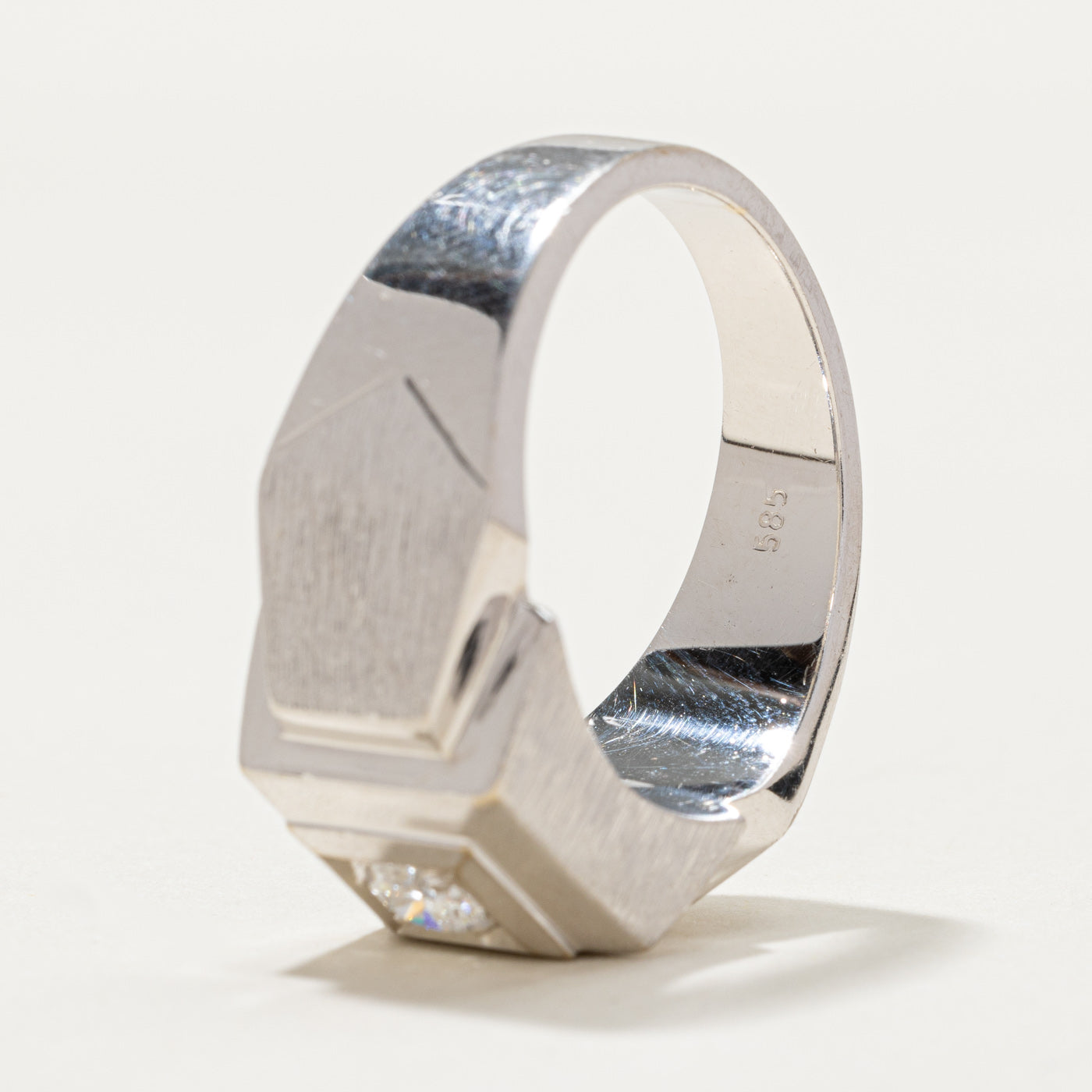 Solitaire Diamond Geometric Statement Ring | 0.28ct | SZ 10.75