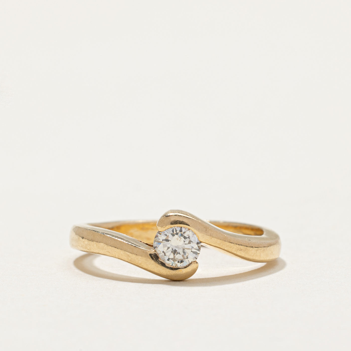 Solitaire Diamond Bypass Ring | 0.23ct | SZ 5.5