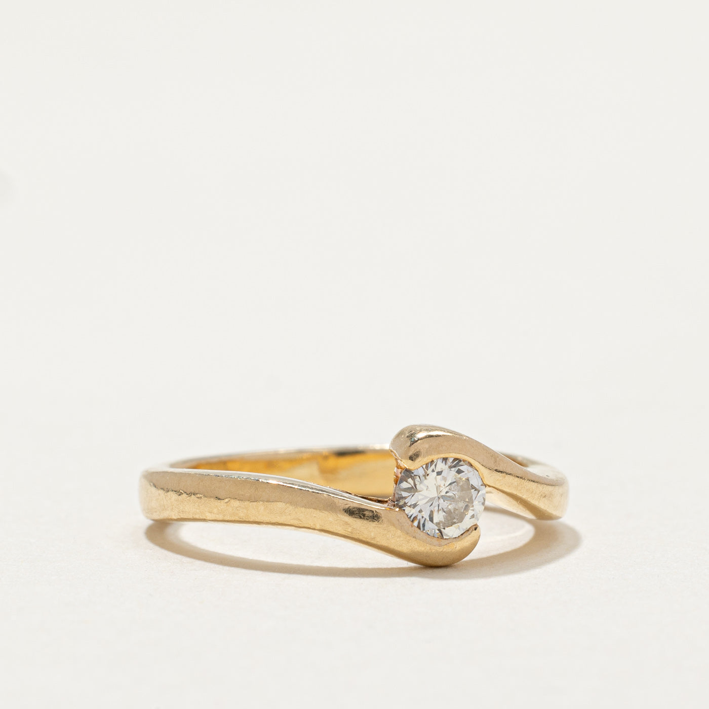 Solitaire Diamond Bypass Ring | 0.23ct | SZ 5.5