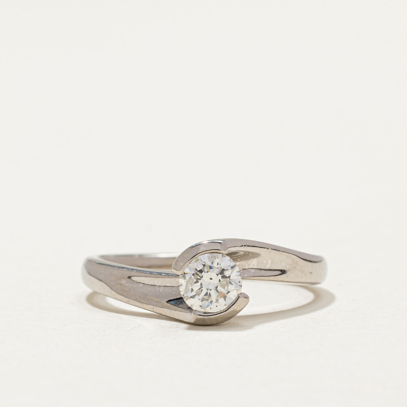 Semi Bezel Diamond Bypass Engagement Ring | 0.43ct | SZ 6.5