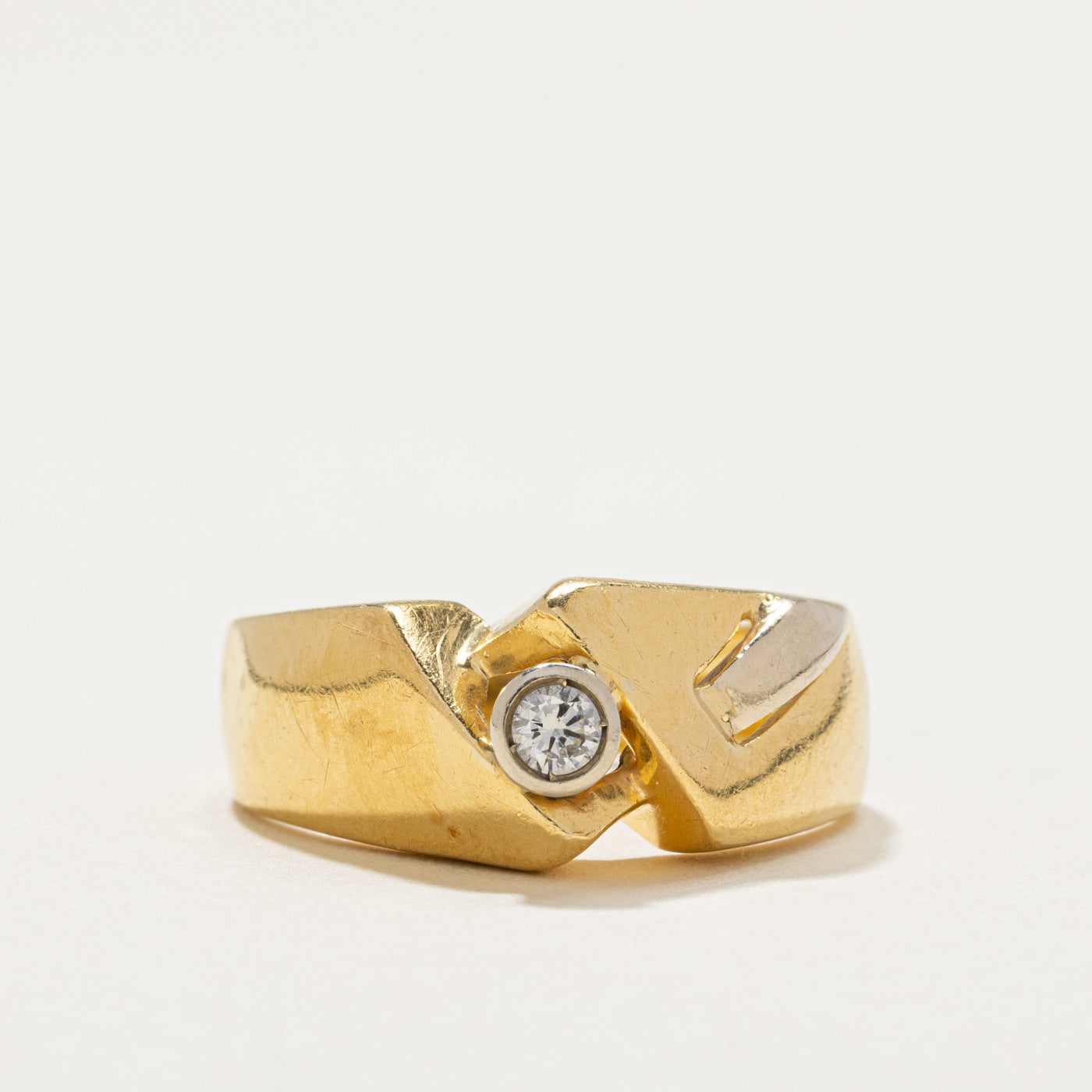 Single Stone Diamond Abstract Ring | 0.12ct | SZ 7