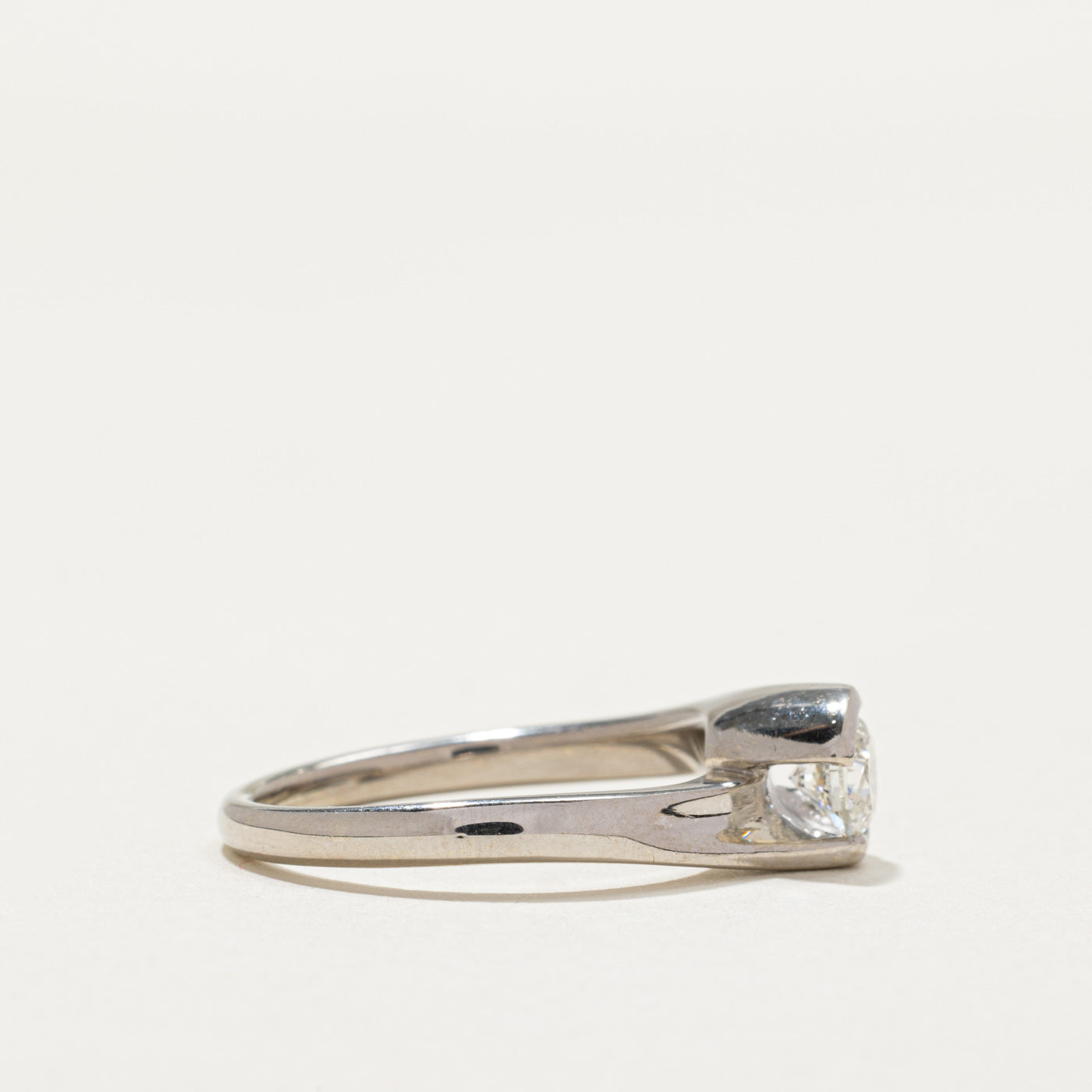 Semi Bezel Diamond Bypass Engagement Ring | 0.43ct | SZ 6.5