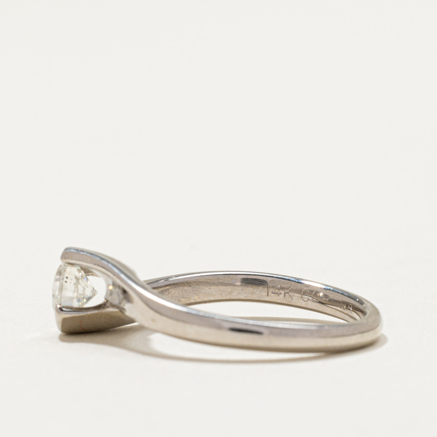 Semi Bezel Diamond Bypass Engagement Ring | 0.43ct | SZ 6.5