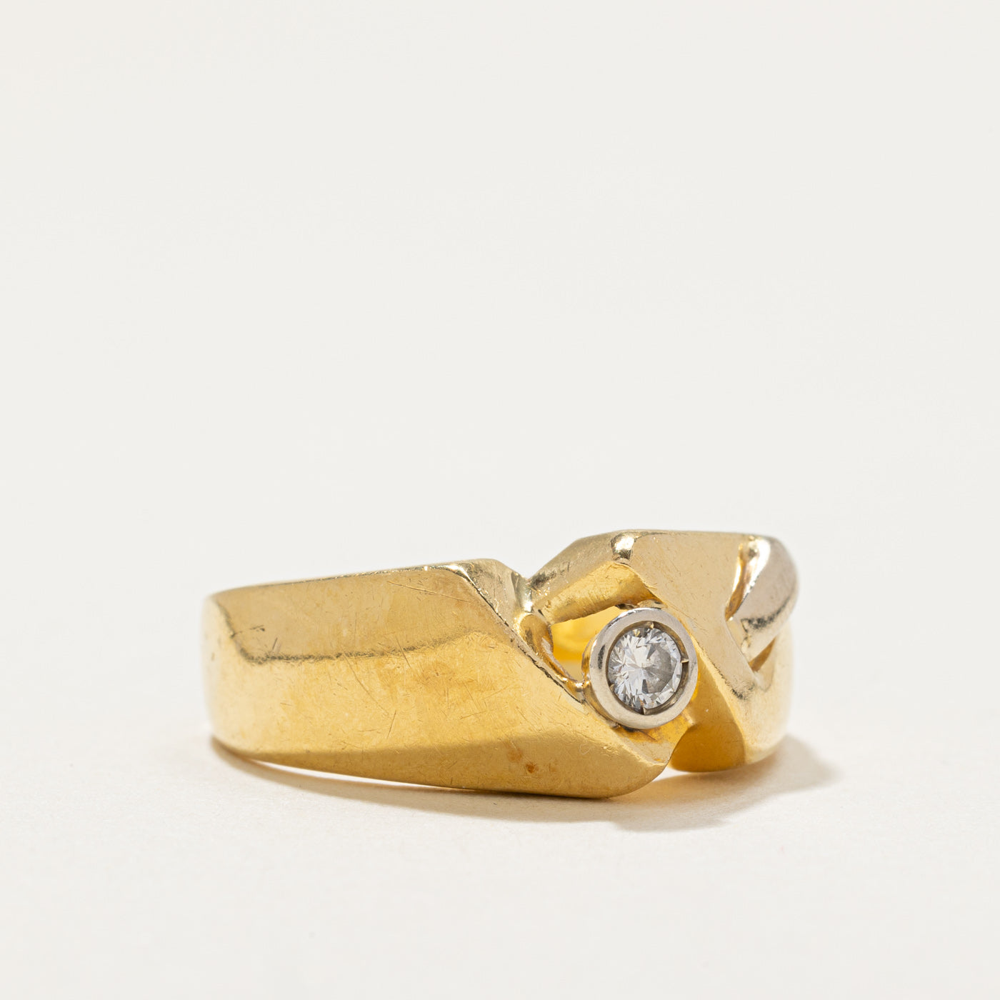 Single Stone Diamond Abstract Ring | 0.12ct | SZ 7