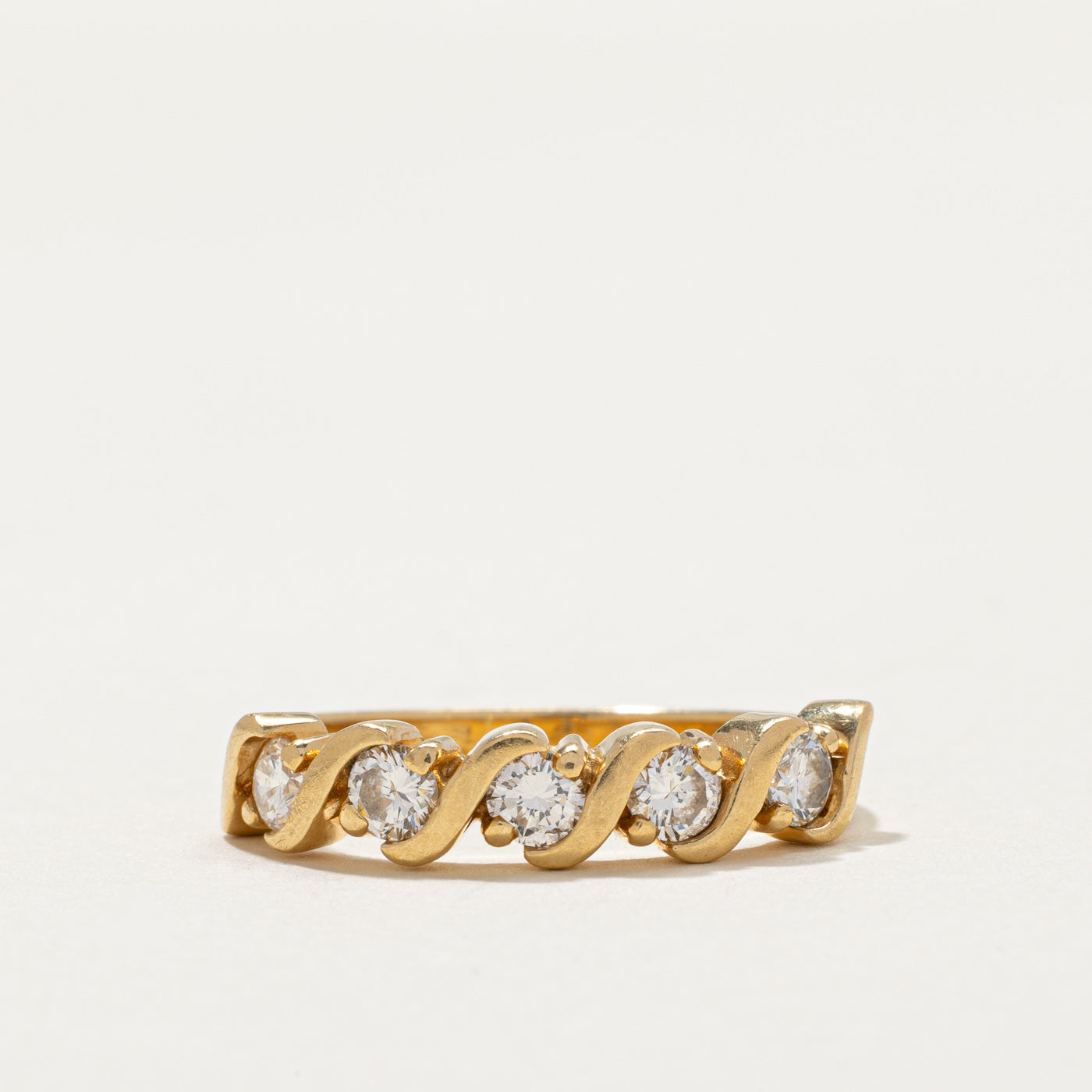 Five Stone Diamond Wave Band | 0.55ctw | SZ 6.25