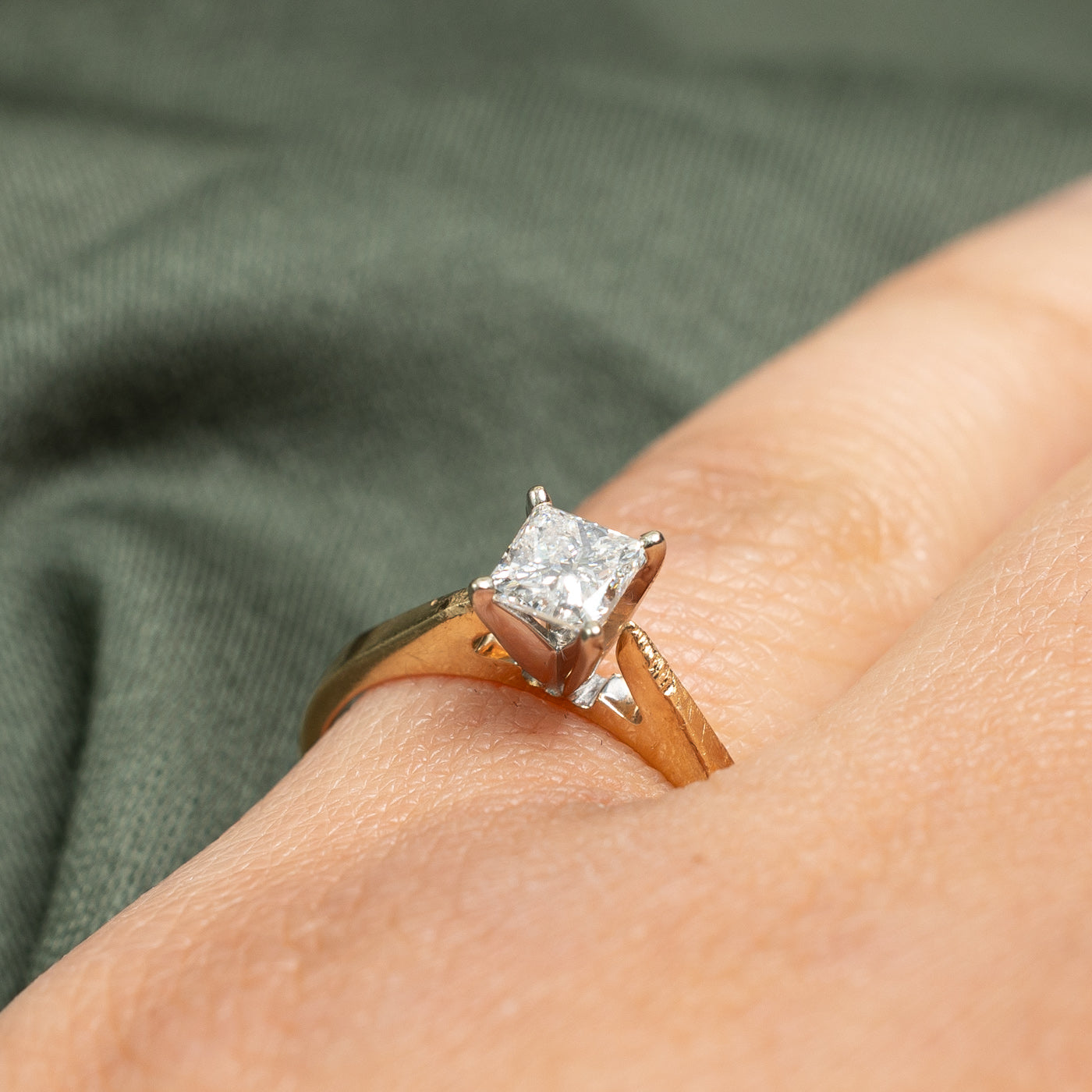 Princess Cut Diamond Engagement Ring | 0.52ct | SZ 4.5