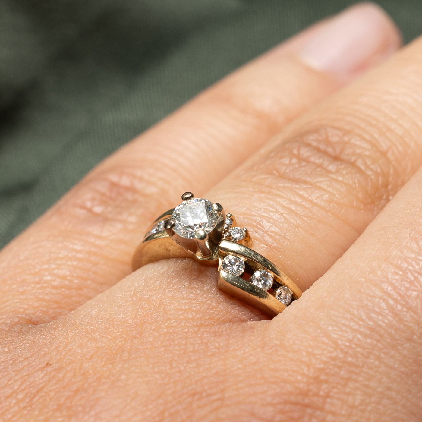 Diamond Bypass Engagement Ring | 0.66ctw | SZ 6.5