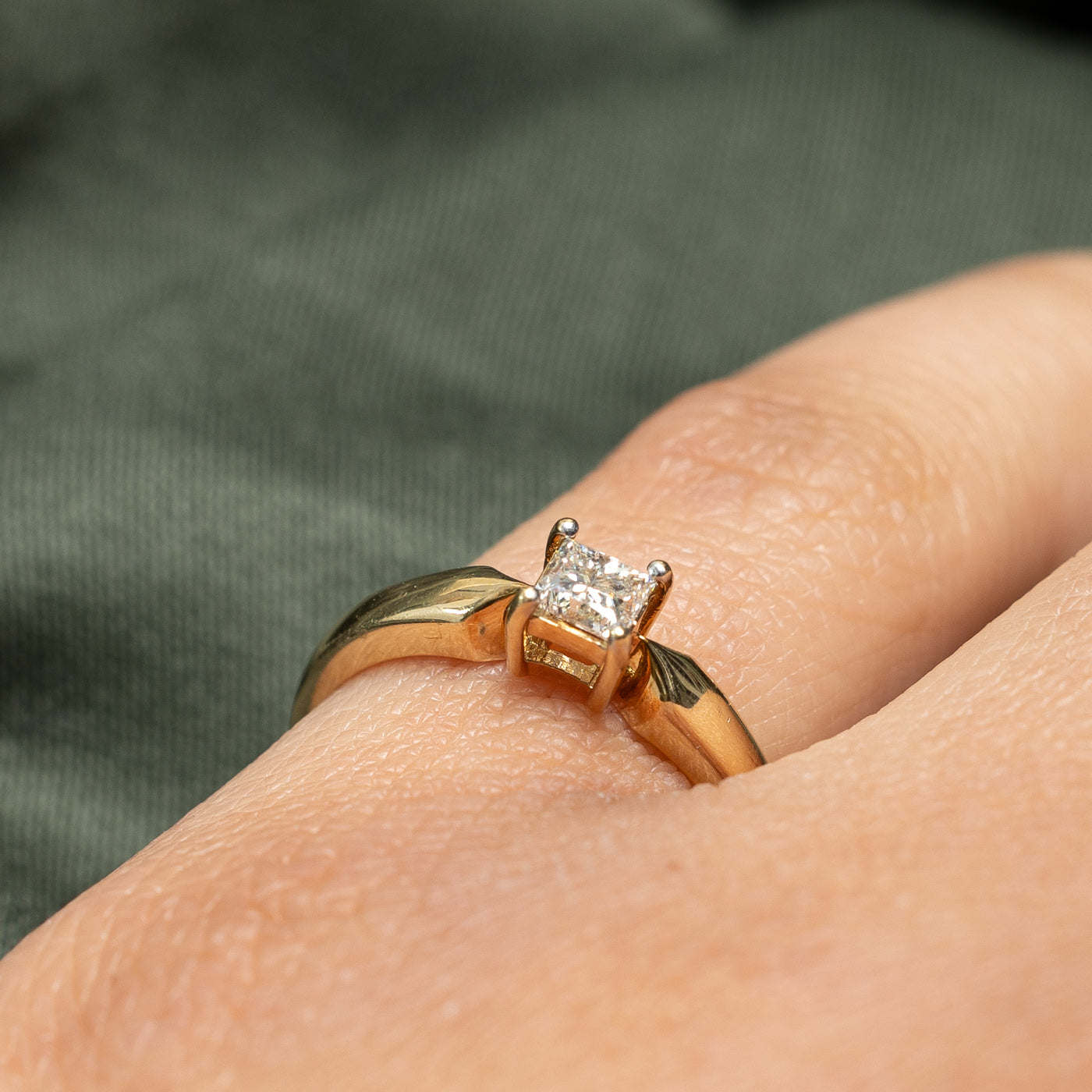 Solitaire Princess Cut Diamond Engagement Ring | 0.31ct | SZ 6.25