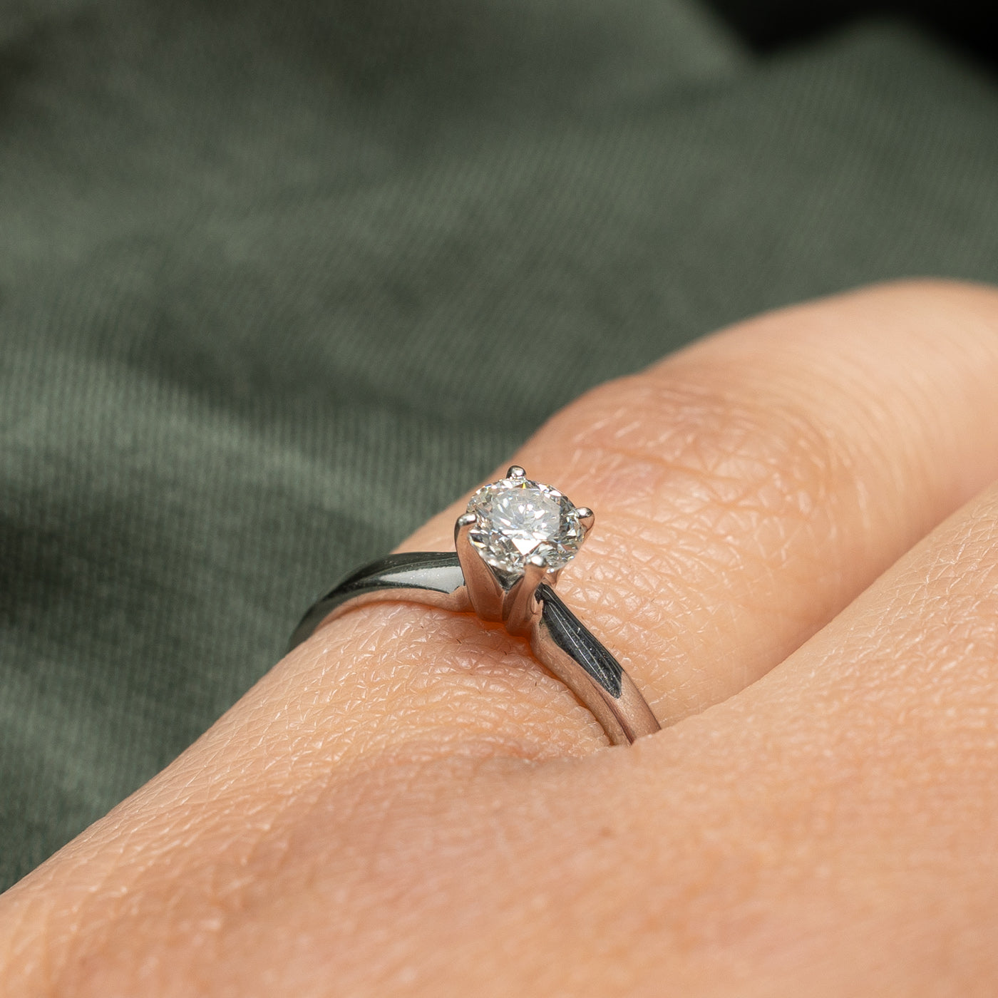 Solitaire High Set Diamond Engagement Ring | 0.36ct | SZ 5