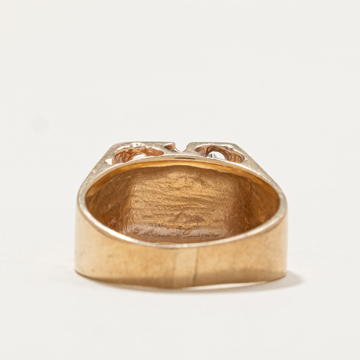 Single Stone Diamond Textured Statement Ring | 0.19ct | SZ 9.5