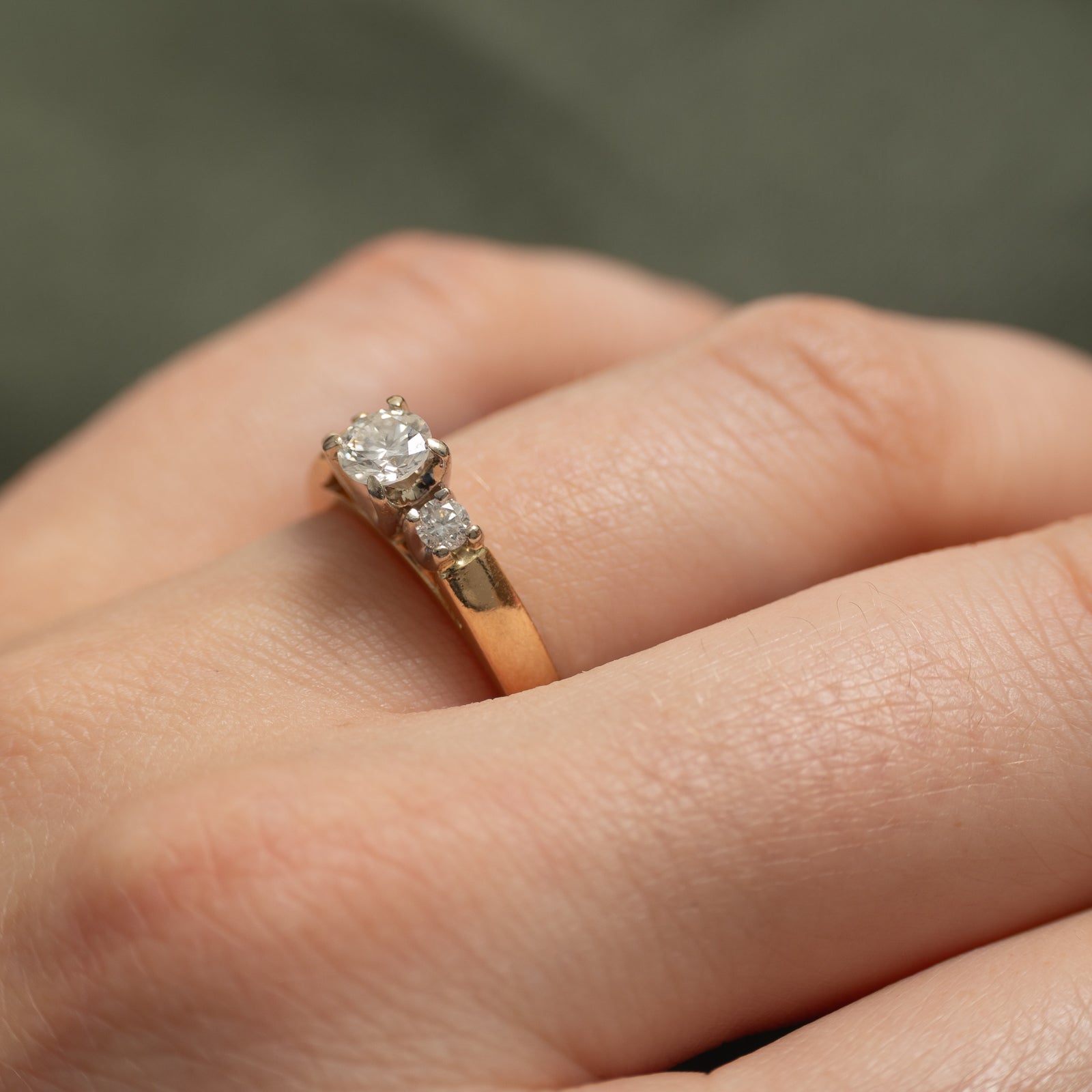 Three Stone Diamond Engagement Ring | 0.48ct | SZ 5.5
