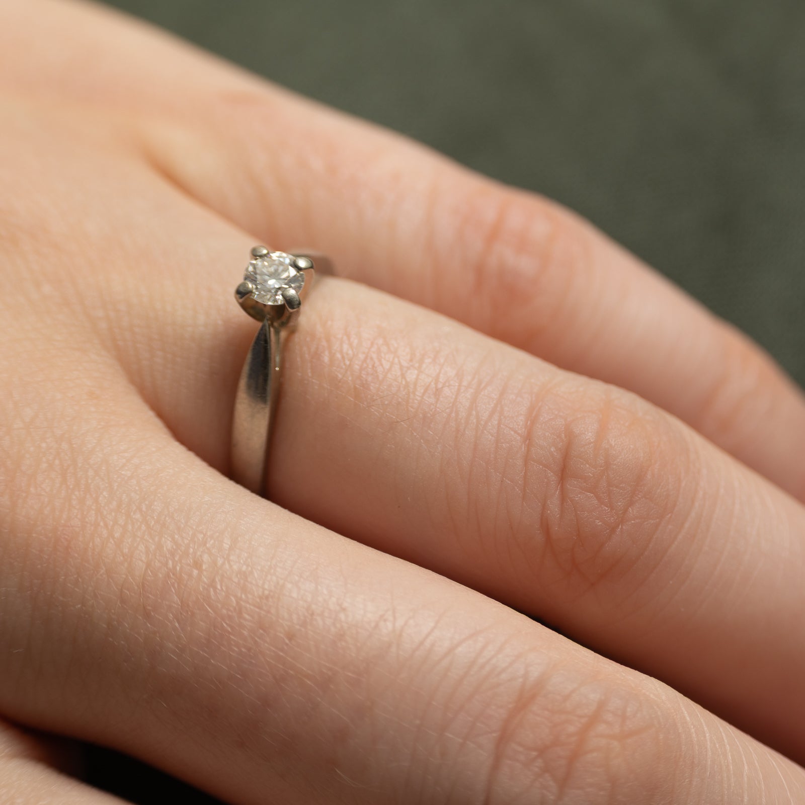 Solitaire Diamond Reverse Tapered Ring | 0.22ct | SZ 6