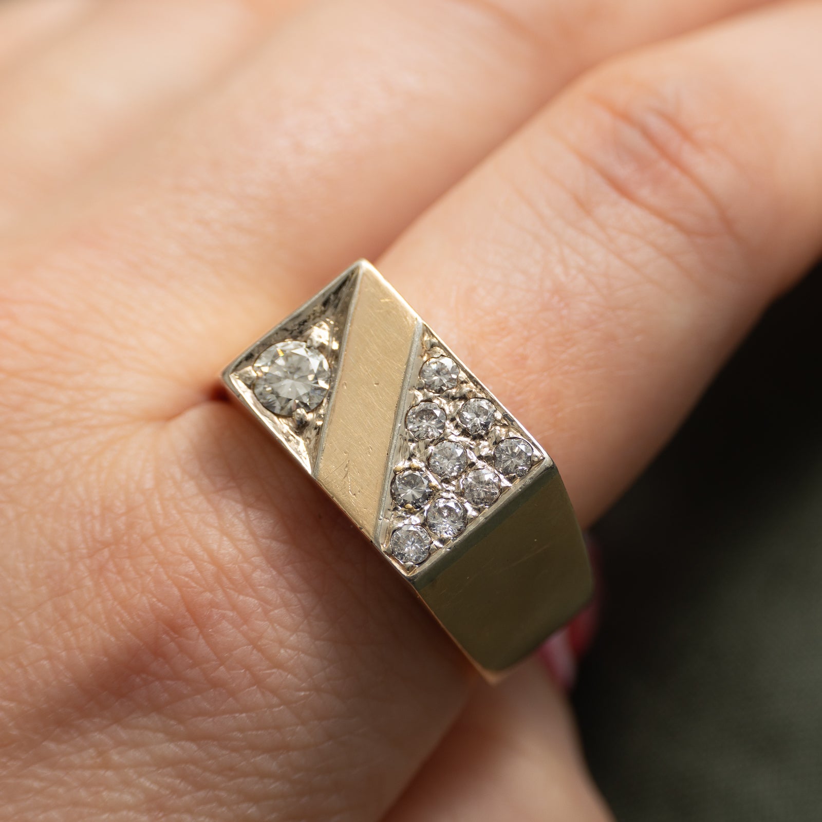 Scattered Diamond Signet Ring | 0.80ctw | SZ 12.25