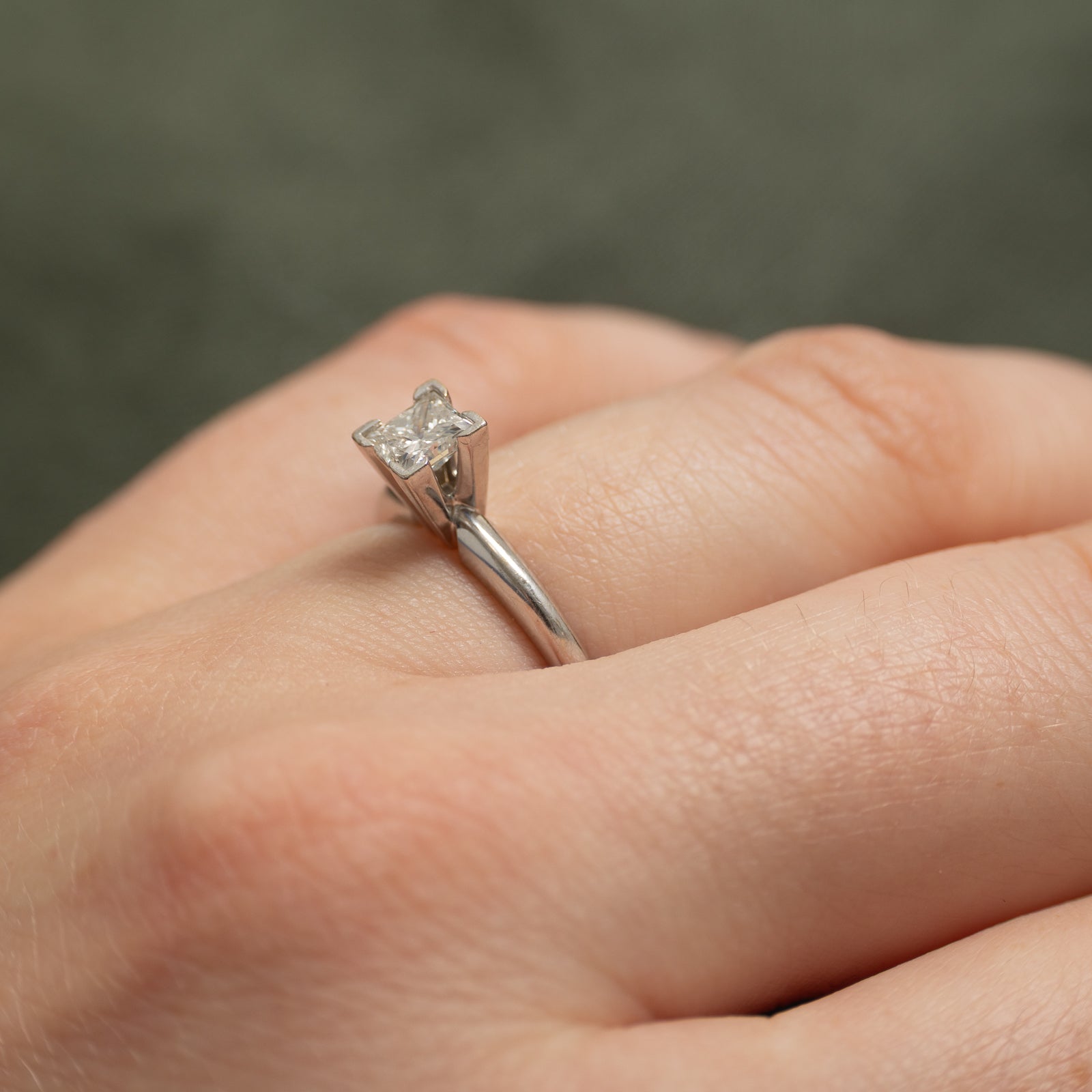 Solitaire Princess Cut Diamond Ring | 0.40ct | SZ 4.25