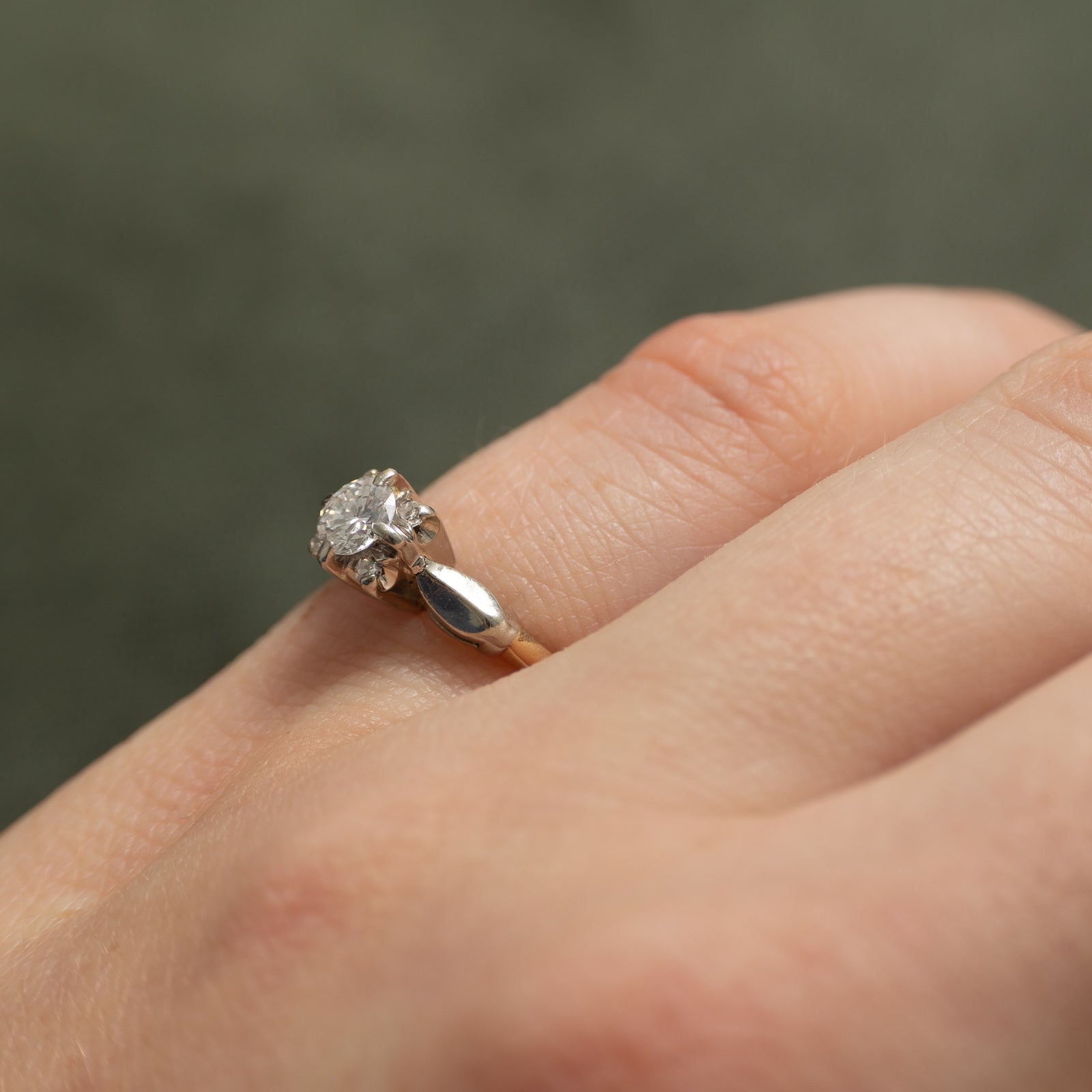 Two Tone Gold Diamond Cluster Ring | 0.30ct | SZ 4
