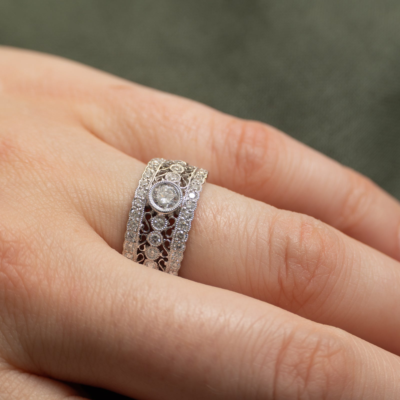Diamond Scrollwork Ring | 0.67ctw | SZ 6.75