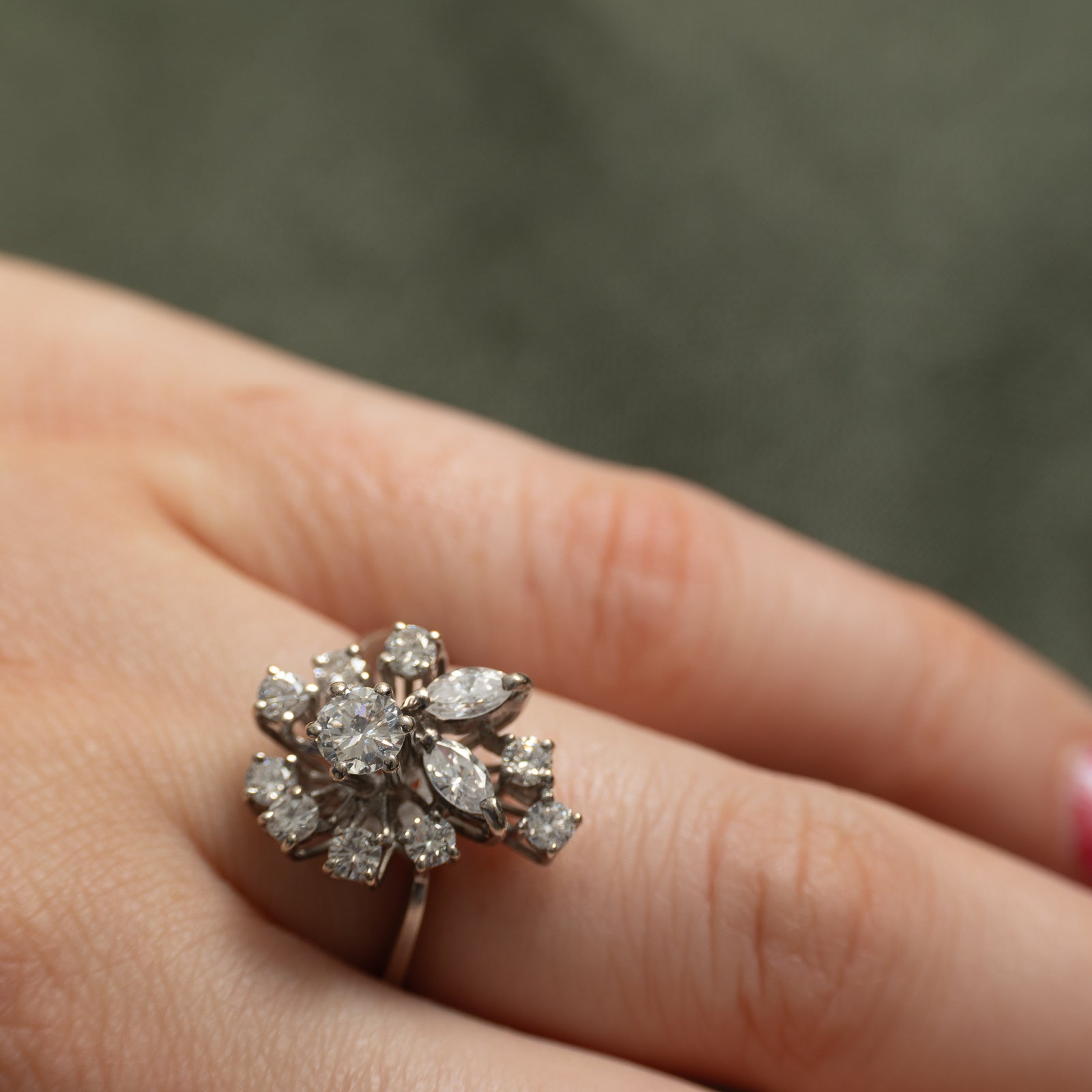 Mixed Cut Diamond Cocktail Ring | 0.95ctw | SZ 5.5