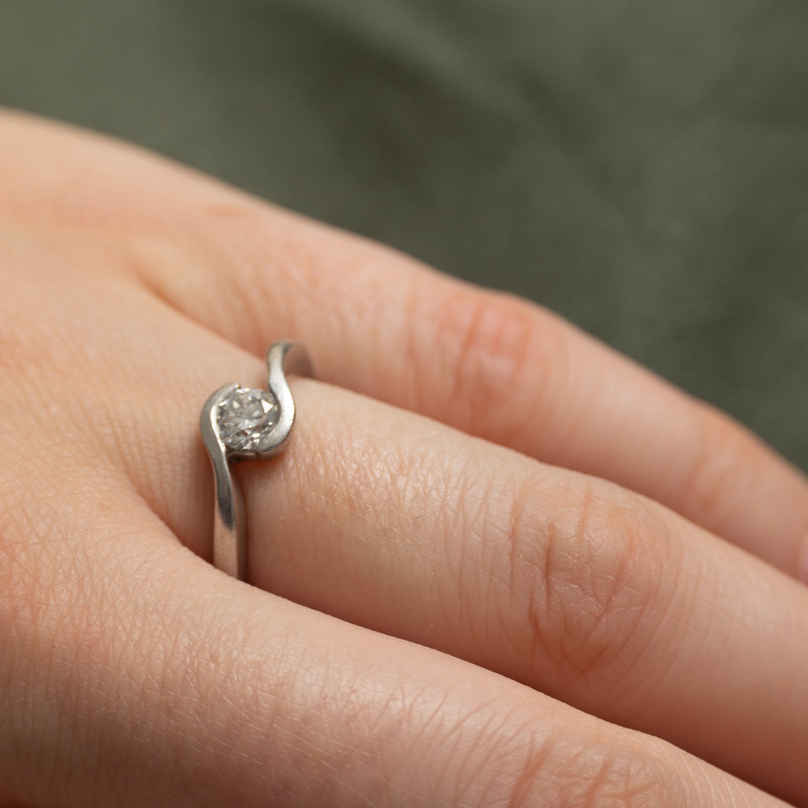 Birmingham Semi Bezel Diamond Bypass Ring | 0.41ct | SZ 6.5