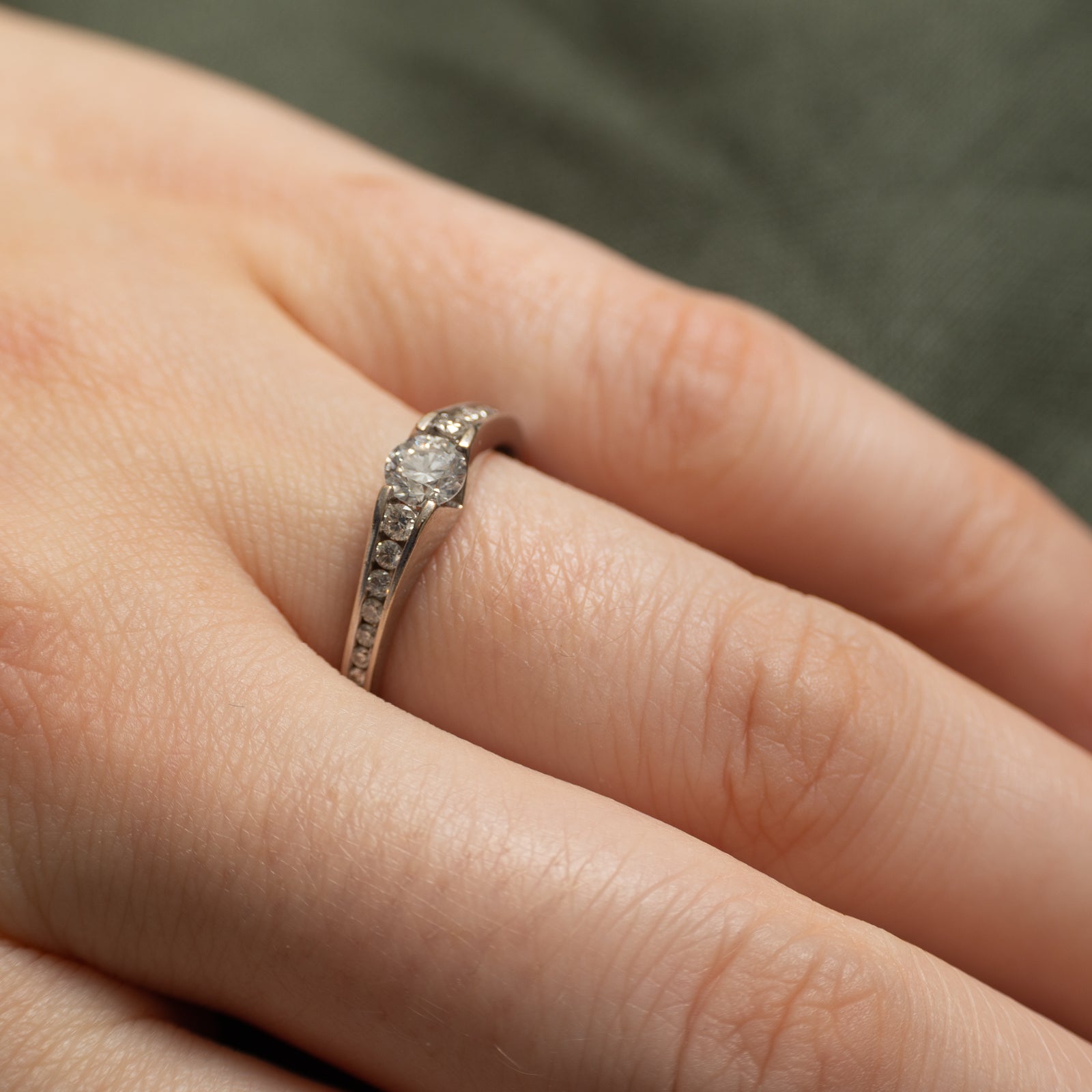 Channel Set Diamond Tapered Ring | 0.45ctw | SZ 7