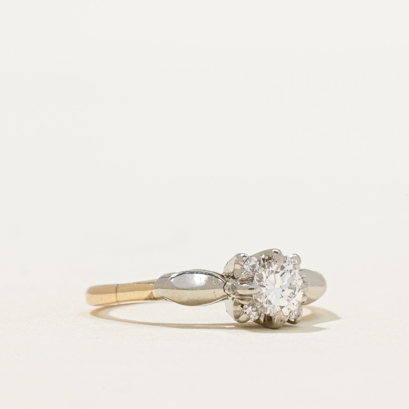 Two Tone Gold Diamond Cluster Ring | 0.30ct | SZ 4