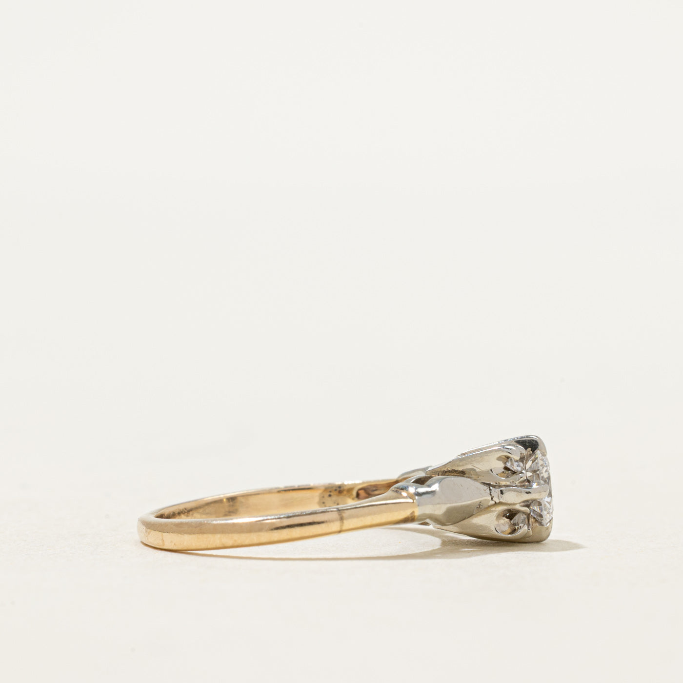 Two Tone Gold Diamond Cluster Ring | 0.30ct | SZ 4