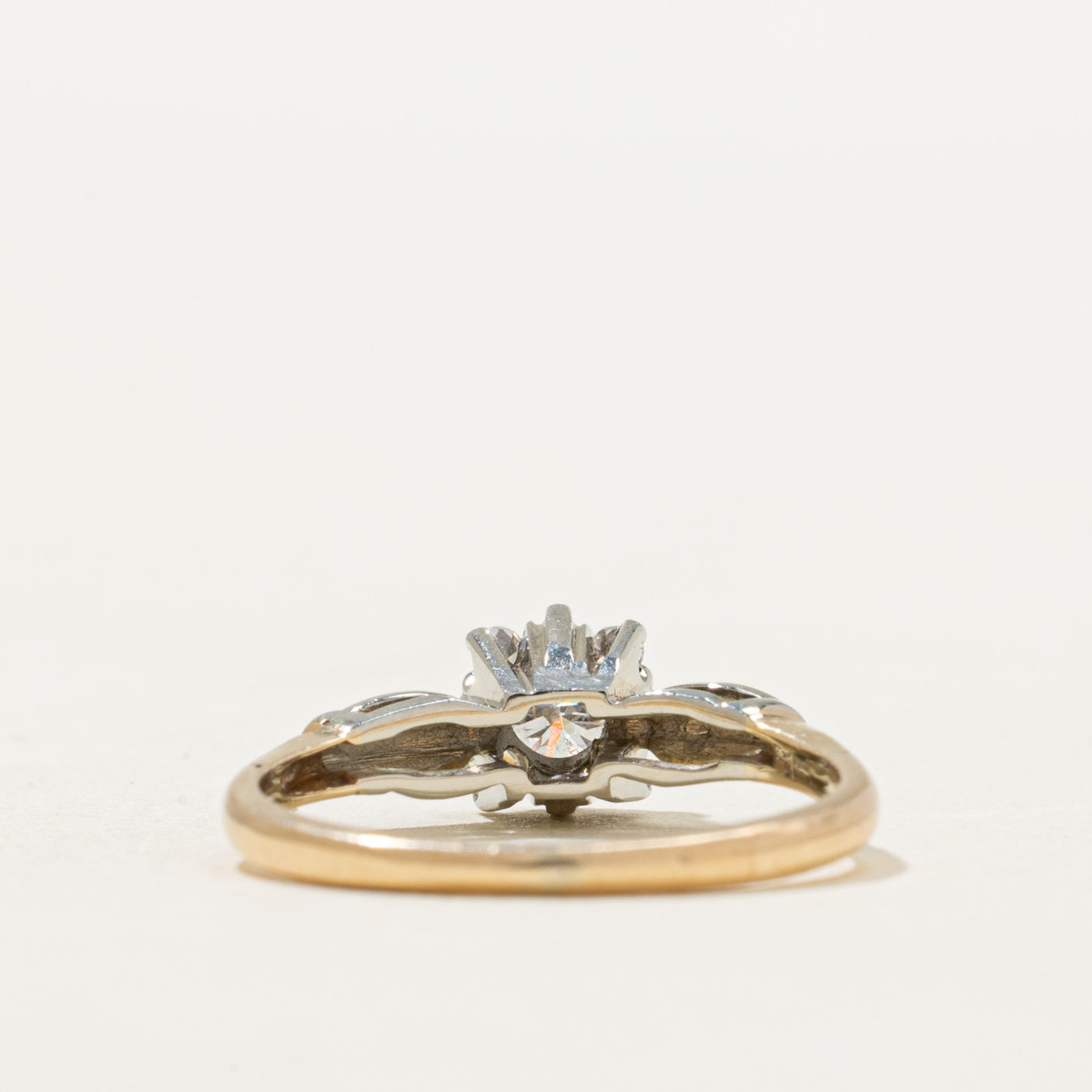 Two Tone Gold Diamond Cluster Ring | 0.30ct | SZ 4